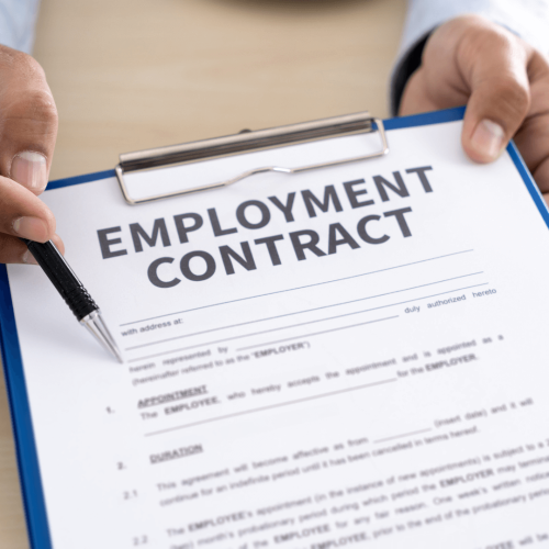 Deposit for employment contract search